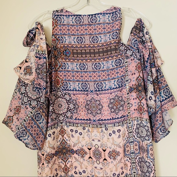 NWT PARKER Pink Cold Shoulder Mini Shift Dress XS - Picture 6 of 11